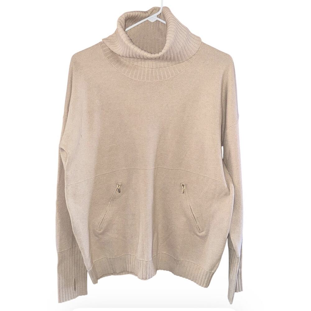 Cynthia Rowley Active Rib‑Trim Turtleneck Sweater — Size L — New With Tags